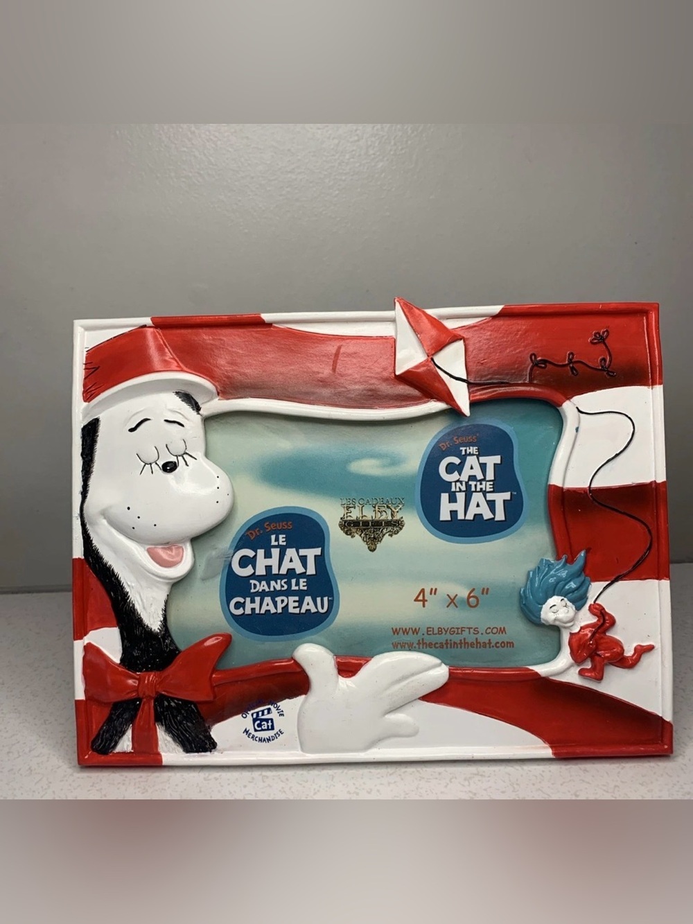 Rare Vintage The Cat In The Hat Dr. Seuss Picture Frame 4 x 6" 2003